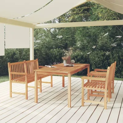 Image de Maison Exclusive - Ensemble de salle à manger de jardin 4 pièces en teck massif