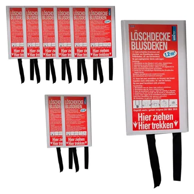 Produktbild von Feuerlöschdecke, Löschdecke, Feuerschutzdecke, Notfall-Überlebens-Sicherheitsabdeckung für Küche, Fiberglasdecke, 110 x 110 cm, Menge:9 Stück
