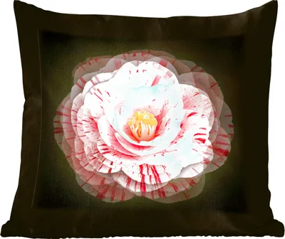 Produktbild von MuchoWow® Zierkissen Sofakissen Wohnzimmer Dekokissen 60x60 cm Blume - Kamelie - Rosa - Sitzfläche - Foto Polster