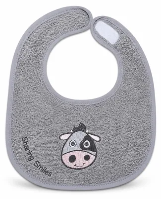 Produktbild von Minky Mooh® 1er Set Babylätzchen 20x25 cm aus Baumwolle mit Klettverschluss – saugstark & wasserabweisend – Grau