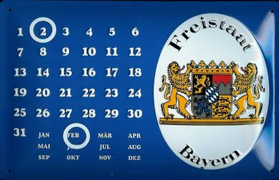 Produktbild von Blechschild Nostalgieschild Freistaat Bayern Magnet Kalender