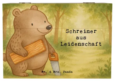 Produktbild von Mr. & Mrs. Panda Schatulle Schreiner Leidenschaft Design 22 x 15 cm - Weiß - Geschenk, Holzbox, Box, Aufbewahrungskiste, Holztruhe, Geschenkbox