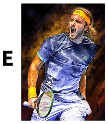 Produktbild von Tennis Spieler Jubel Sieger Pokal · Geschenkidee · Deko Print ohne Rahmen · Motiv E · 40 × 60 cm