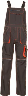 Produktbild von Größe 50 Unisex Planam Basalt Neon Latzhose oliv orange Modell 6232