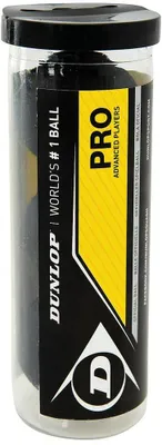 Produktbild von Dunlop Squashbälle Pro 3er-Set - offizieller Wettkampfball Doppelgelb