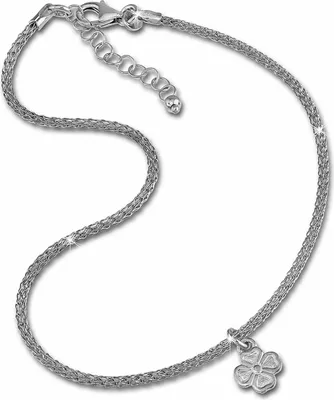 Produktbild von SilberDream Damen-Fußkette 27cm 925 Silber allergenfrei silber Kleeblatt SDF2214J