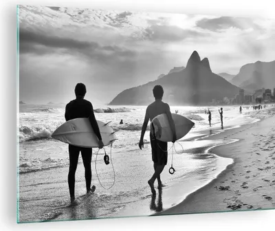 Produktbild von Bilder auf glas - Meer Welle Surfen - 70x50cm - Glasbilder - Wandbilder - Kunstdruck - zum Aufhängen bereit - Wanddekoration aus Glas - Glas Bilder - Wandbild auf Glas - Einteilig - GAA70x50-3745