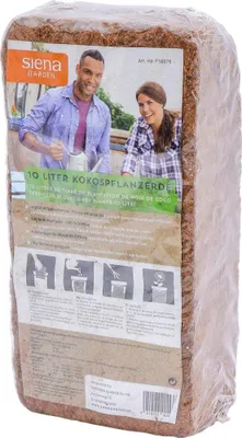 Produktbild von Kokossubstratquellblock 10 Liter ergibt aufgelockert ca. 10 Liter Pflanzerde