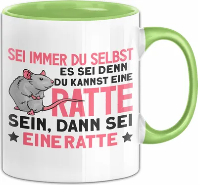 Produktbild von Ratten-Liebhaber Tasse Geschenk Sei Immer Du Selbst Es Sei Denn Du Kannst Eine Ratten Sein Geschenkidee Geburtstag Kaffee-Becher (Grün)