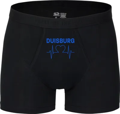 Produktbild von multifanshop Herren Boxer Short - Duisburg - Herzschlag, schwarz, Größe L