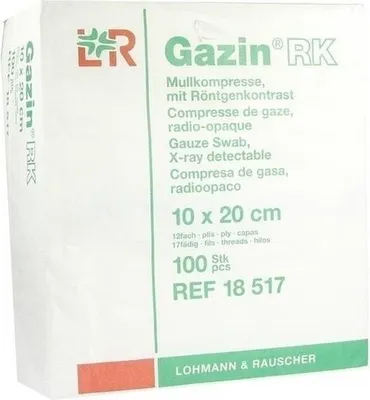 Produktbild von GAZIN Mullkomp.10x20 cm unsteril 12fach RK