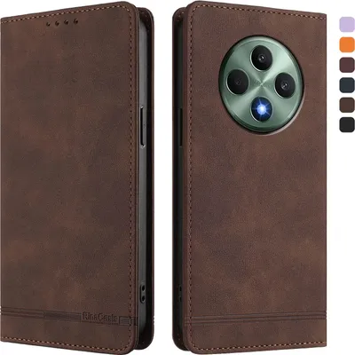 Immagine prodotto di Custodia per Oppo Reno12 F 5G/Reno12 F 4G, custodia retro in Finto cuoio con supporto e slot per carte di credito Marrone