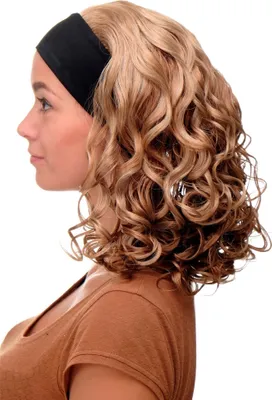 Produktbild von WIG ME UP Perücke Stirnband Blond-Mix Locken Schulterlang BRO-704-G15