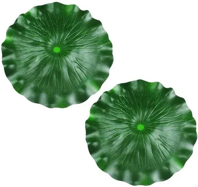 Produktbild von Kunststoff-Wasserlilienblätter, 60 cm, 2er-Pack, schwarz, für Aquarien und Teichdekoration