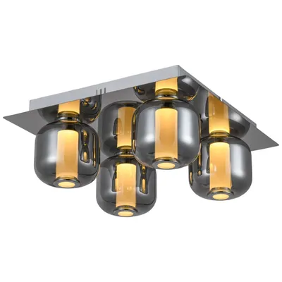 Zdjęcie produktu dla Rafa LED lampa sufitowa 4flg chrom/dymione szkło