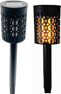Produktbild von Solar Fackel Lampe Feuer Effekt Flamme 5.5x36cm 6 Leds