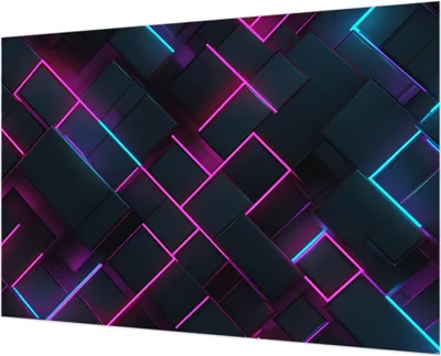 Produktbild von Wandtapete - Dekorative Tapete für Wohnzimmer - Tapetenfolie für Wanddekoration - 152x104 cm - Neongeometrie