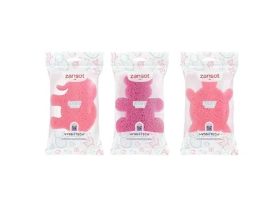 Obrázok produktu pre ZANSOT, grécka hypoalergénna špongia pre deti, 3 ks, ružová