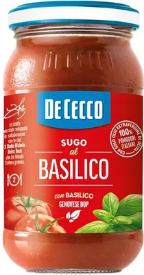 Obrázek produktu pro De Cecco Basilico italská rajčatová omáčka s bazalkou 200 g