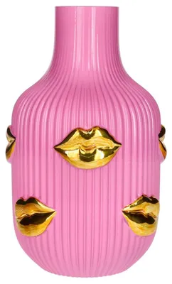 Produktbild von L´amour Vase Lippen, rosa/gold