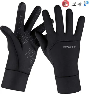 Produktbild von Fahrradhandschuhe Touchscreen, Winterhandschuhe Herren Fahrrad Wasserdicht, Touchscreen Handschuhe rutschfest für Radfahren, Motorradfahren, Wandern, XL