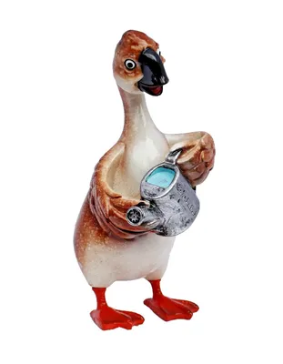 Produktbild von Deko Gans mit Gießkanne Ente Vogel Schwan Garten Tier Figur Skulptur Objekt