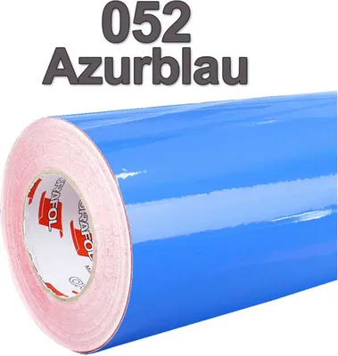 Produktbild von (5,60€/m²) Oracal® Möbelfolie 052 Azurblau Glanz 31,5 cm Breite Laufmeterware selbstklebende Folie Plotterfolie Klebe Folie Oracal 621 Küchenfolie