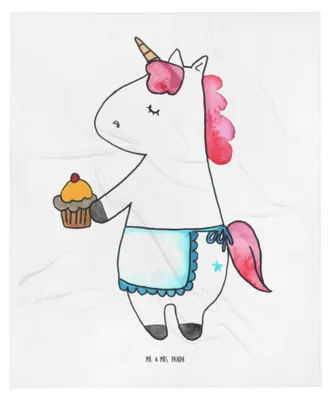 Produktbild von Mr. & Mrs. Panda Plaid Einhorn Muffin - Weiß - Geschenk, Backen, Liebesgrüße, Babydecke, Fleecedecke, Erstlingsdecke, Schlummerdecke, Unicorn, Geburtstagsgrüße