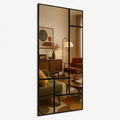 Zdjęcie produktu dla STYLER Lustro ścienne 105x210 cm prostokątne w ramie tworzywo sztuczne dekoracja ścienna do salonu sypialni holu nowoczesny styl WEGA