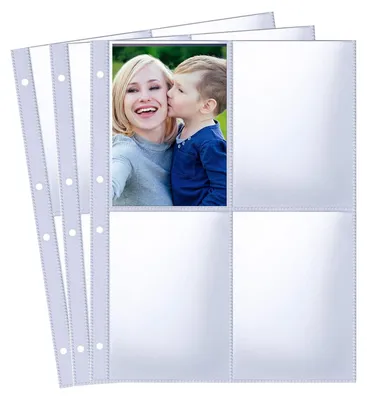 Fotokartenhüllen 30 Stück, 4 Fächer, transparent, A4, 120 Taschen