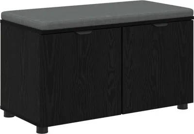 Obrázok produktu pre vidaXL Lavica do predsiene s vankúšmi a policou, čierny dub, 80 x 38 x 46 cm