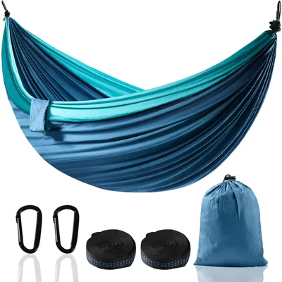 Produktbild von Hängematte XXL Outdoor-Hängematte - 300 x 200 cm - Blau - Für 2 Personen