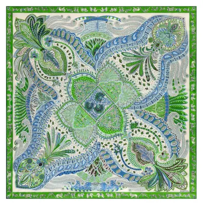 Immagine prodotto di ROECKL sciarpa Vibrant Paisley 90x90 Multi Green verde