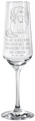 Produktbild von Mr. & Mrs. Panda Trinkglas Hund Cavalier King Charles Spaniel - Transparent - Geschenk, Sektglas, Sektflöte, Sprüche, Champagnerglas, Glas, Spruch, Bester, graviertes