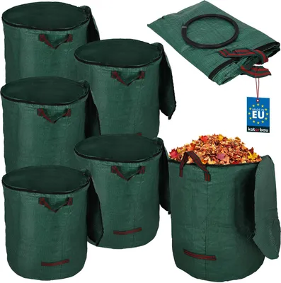 Immagine prodotto di KOTARBAU® Set di 5 sacchi per rifiuti da giardino con chiusura a cerniera Secchio per malta 272 L Sacco per piante Sacco per foglie Sacco per rifiuti da giardino Sacco&contenitore per rifiuti da giardino Sacchi per erba tagliata per rifiuti da giardino Sacco rettangolare