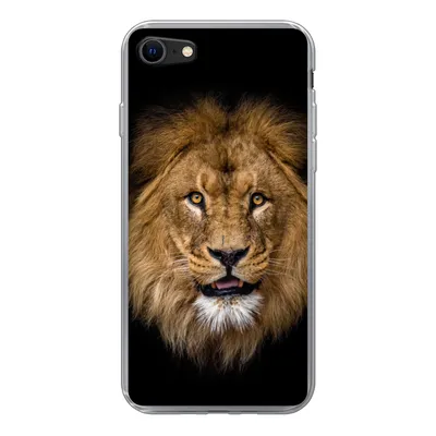 Produktbild von MuchoWow® Handyhülle Schutzhülle Hülle für iPhone 8 Löwe - Porträt - Schwarz - Tiere Silikon Softcase Handy Hülle - Schutzhaube