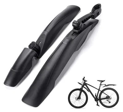 Immagine prodotto di Set di parafanghi universali per bicicletta, anteriori e posteriori, per mountain bike (MTB) da 26/27,5/29 pollici, colore nero