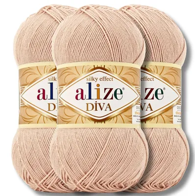 Immagine prodotto di Alize 3x 100 g Lana Diva, tinta unita, uncinetto, lavoro a maglia (404)