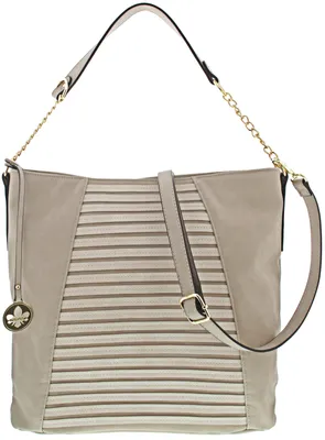 Produktbild von Rieker Damen Schultertasche Umhängetasche Streifenmuster H1508, Farbe:Beige