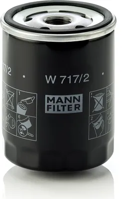 Produktbild von Ölfilter MANN-FILTER W 717/2 Anschraubfilter für FIAT COUPE (FA/175) 124 Spider (124) TIPO (160) 127 Schrägheck (127) CROMA (154) 131 Limousine (131)