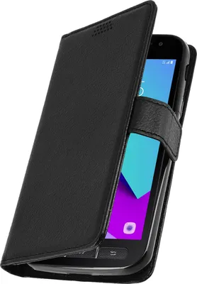 Image de Avizar, étui de protection à rabat avec fonction de support pour Samsung Galaxy Xcover 4 / 4S, noir