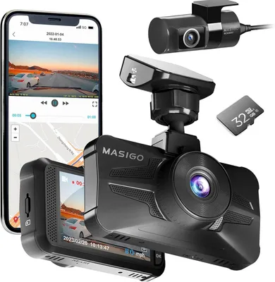 Immagine prodotto di Telecamera da cruscotto anteriore e posteriore - Doppia telecamera da cruscotto - Telecamera per auto - Autocamera