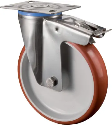 Obrázek produktu pro Otočné kolečko 100 mm H120.B26 Deska, polyuretanová, ER, GL, pevnáH120.B26.100