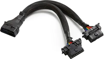 Produktbild von A04C OBD2 Verlängerungskabel – OBDII 16-Pin Adapter Male auf Dual Female, Diagnose-Y-Kabel für Auto