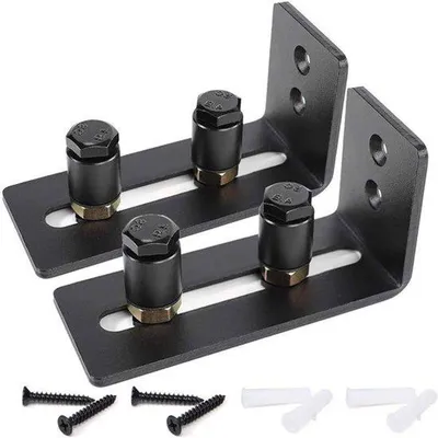 Produktbild von Schwarze, lautlos betriebsfähige, flexible Schiebetürguide, für alle Türgrößen, 2er Pack