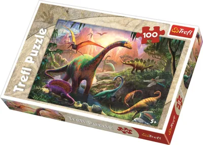 Zdjęcie produktu dla Trefl 100 Puzzli W Krainie Dinozaurów