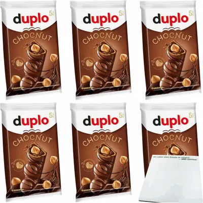 Produktbild von Duplo Chocnut mit ganzen Haselnüssen 6er Pack (6x130g Packung) + usy Block