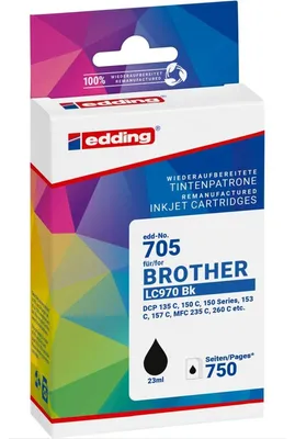 Produktbild von Edding EDD-705, Schwarz, 23 ml, 1 Stück(e), 750 Seiten, Einzelpackung