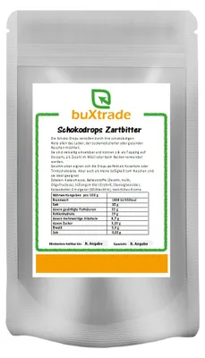 Produktbild von 100 g Schokodrops Zartbitter | gesüßt mit Stevia | Schokolade | Drops