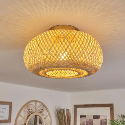 Produktbild von Decollatura »Decollatura« Deckenlampe aus Metall/Bambus in Goldfarben/Natur